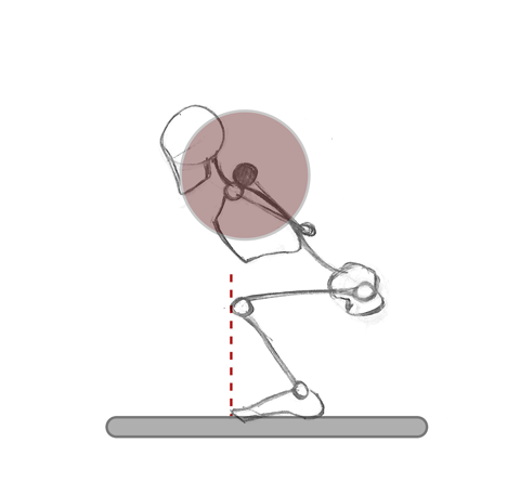 Squat with limited forward knees.